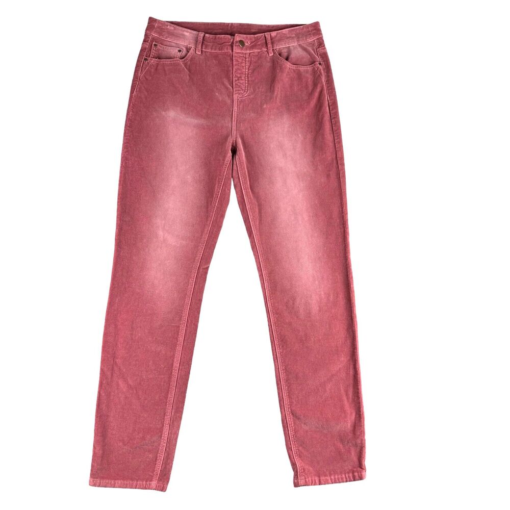 Soft Surrounding Jeans Women's Medium Tall 10-12 Pink Velvet Straight Leg Pants